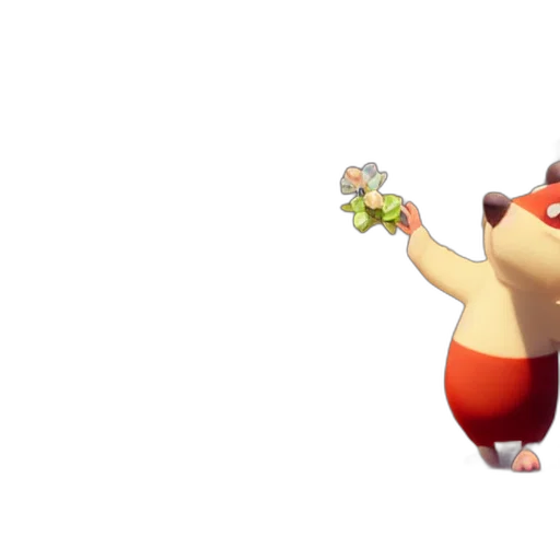 animal, food, creature, staff, 3d render, concept art, wholesome, animation transparent PNG cut-out