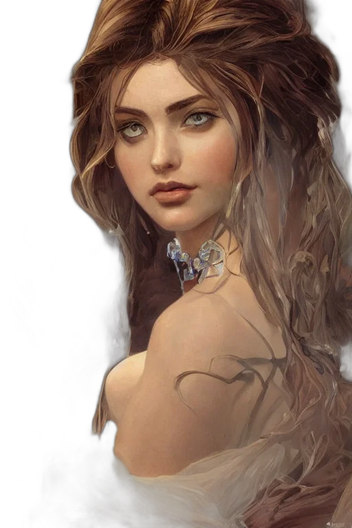 jewelry, dress, face, crown, fantasy art, photorealistic, oil painting, concept art transparent PNG cut-out