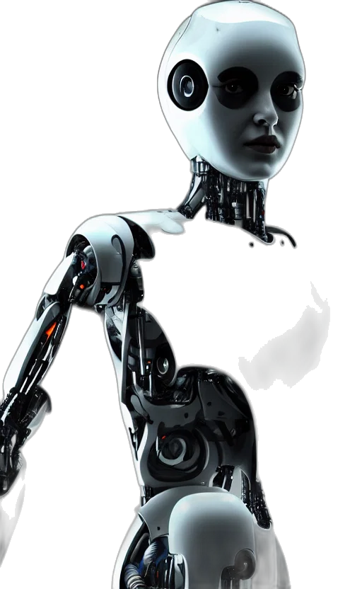 robot, concept art, cyberpunk, 3d render transparent PNG cut-out