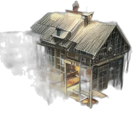 building, furniture, weapon, concept art, watercolor, photorealistic, 3d render, fog transparent PNG cut-out