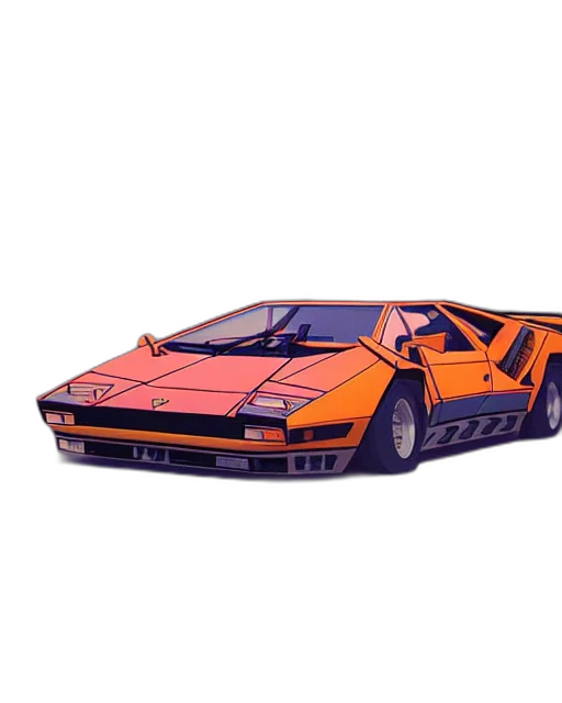car, concept art, pixel art, 3d render transparent PNG cut-out