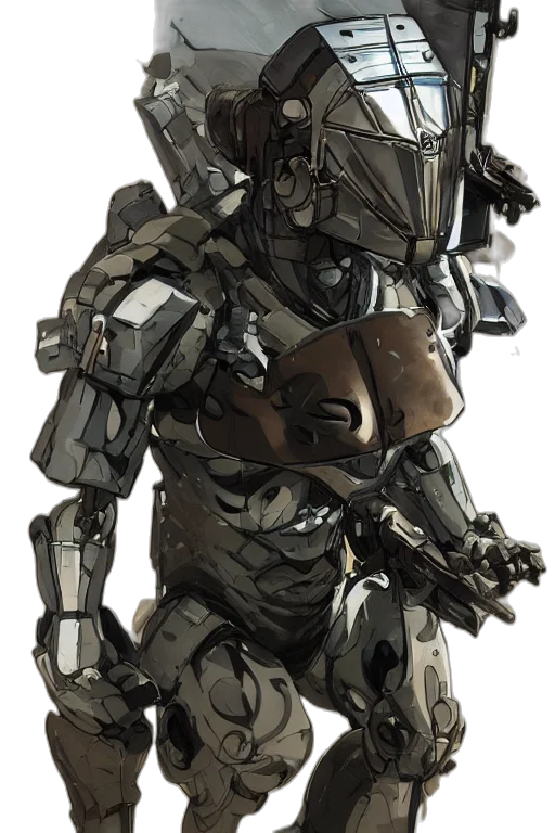 robot, weapon, concept art, 3d render transparent PNG cut-out
