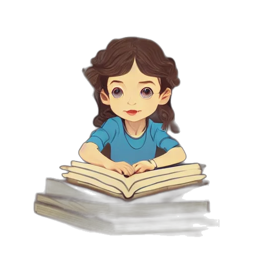 cartoon, pixel art, concept art, 3d render, little, girl, wavy, curly transparent PNG cut-out