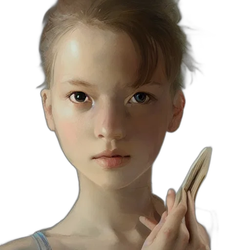 face, jewelry, staff, weapon, photorealistic, oil painting, fantasy art, concept art transparent PNG cut-out