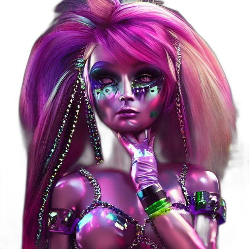 hair, cyberpunk, fantasy art, concept art transparent PNG cut-out