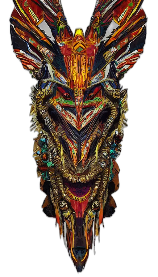 mask, dragon, face, jacket transparent PNG cut-out