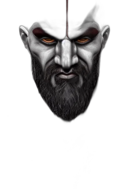 face, mask, fantasy art, concept art, comic book art, photorealistic, portrait, kratos transparent PNG cut-out