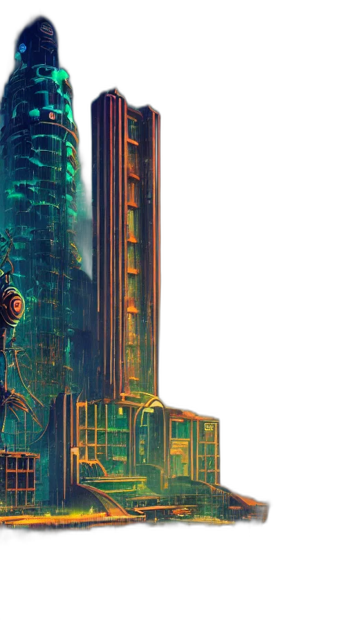 robot, cyberpunk, concept art, pixel art transparent PNG cut-out