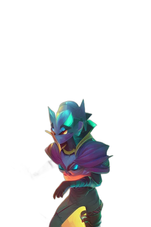 creature, dragon, staff, mask transparent PNG cut-out