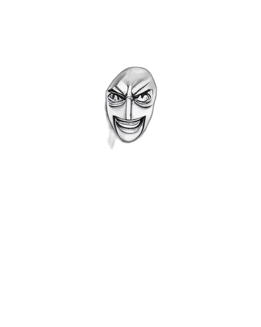 mask, face, creature, hat, comic book art, concept art, cartoon, pixel art transparent PNG cut-out