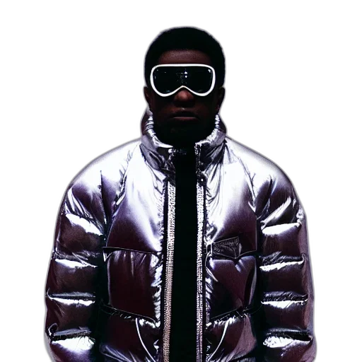 jacket, face, concept art, photorealistic, 3d render, photo, black, man transparent PNG cut-out