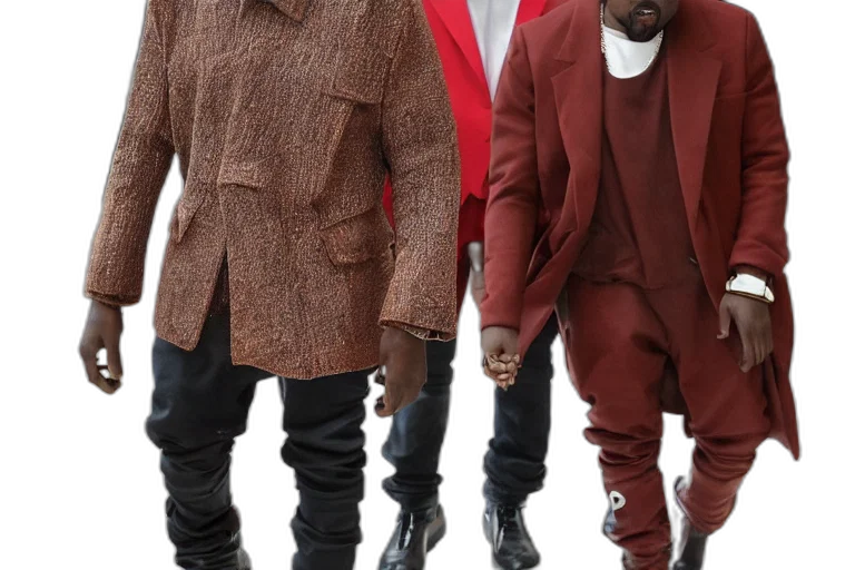 jacket, earth tones, red, dark, kanye, west, wearing, suit transparent PNG cut-out