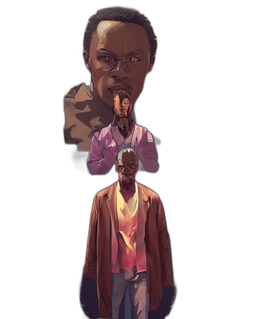 jacket, face, weapon, concept art transparent PNG cut-out