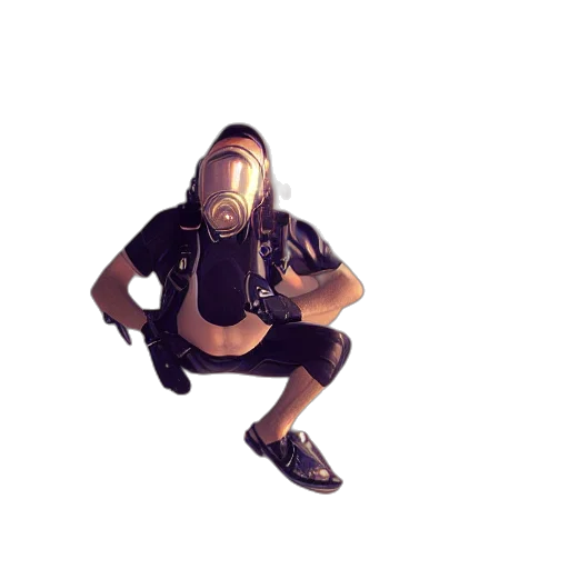 mask, staff, creature, robot, 3d render, concept art, cyberpunk, pixel art transparent PNG cut-out
