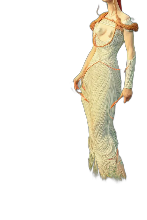 dress, jewelry, staff, 3d render transparent PNG cut-out