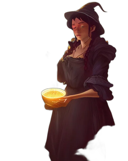 dress, staff, hat, crown transparent PNG cut-out