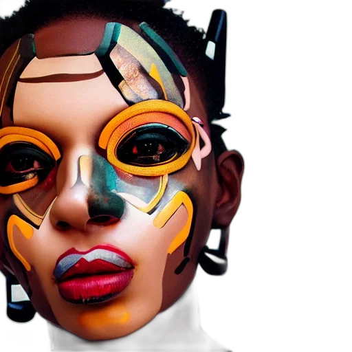 mask, face, neon, woman transparent PNG cut-out