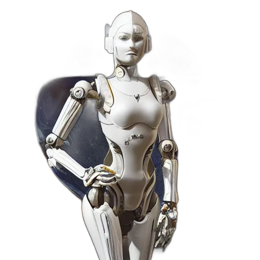 robot, concept art, 3d render, cyberpunk transparent PNG cut-out