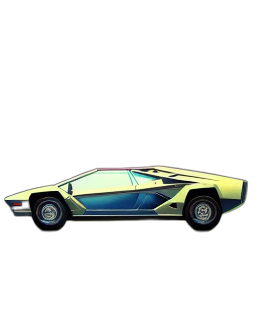 car, concept art, 3d render, pixel art transparent PNG cut-out