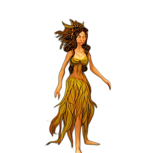 dress, staff, fantasy art, concept art, pixel art, 3d render, underwater, earth tones transparent PNG cut-out