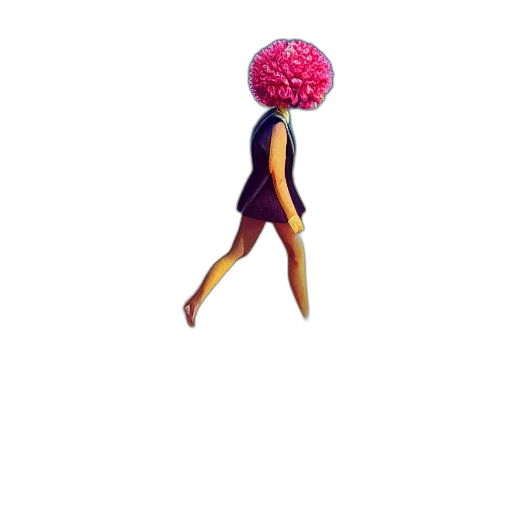 hair, creature, dress, flower transparent PNG cut-out