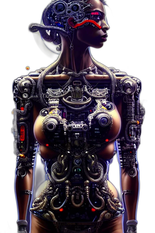 robot, dress, face, jewelry, cyberpunk, concept art, 3d render, comic book art transparent PNG cut-out