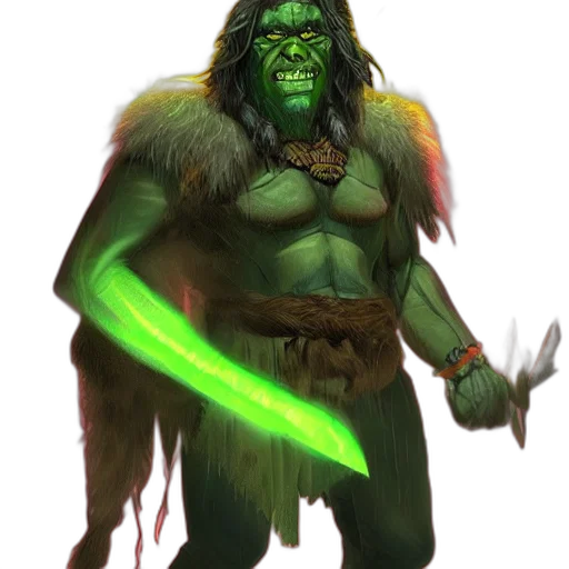 staff, creature, concept art, fantasy art, comic book art, green, older, half transparent PNG cut-out