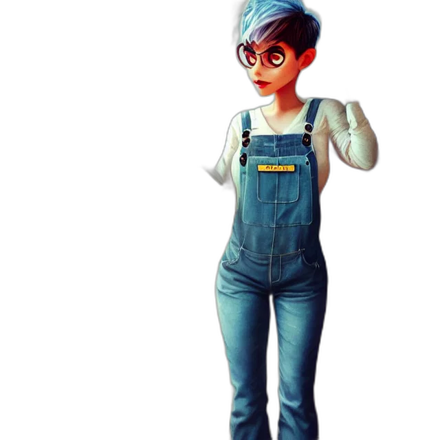 staff, robot, jacket, dress, concept art, cartoon, 3d render, comic book art transparent PNG cut-out