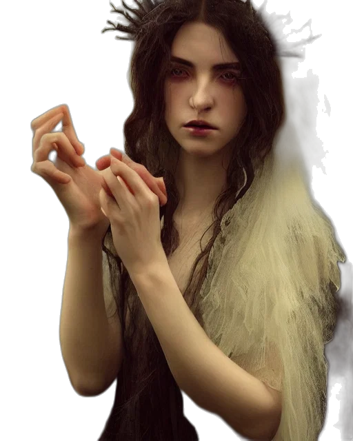 jewelry, face, hair, creature transparent PNG cut-out