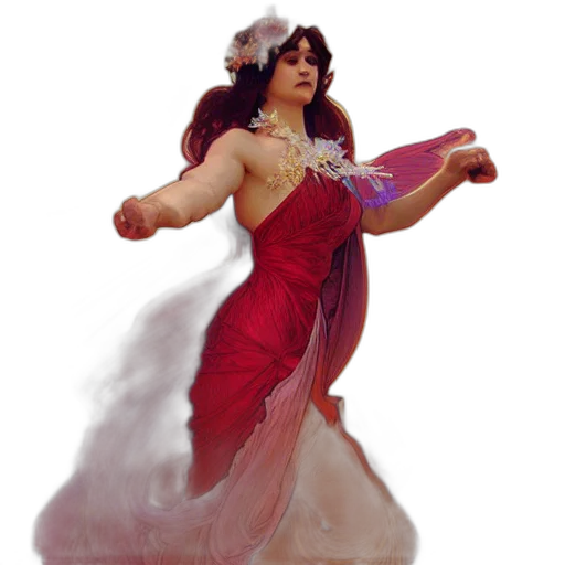 dress, staff, concept art, fantasy art, 3d render, photorealistic, beautiful, orchid transparent PNG cut-out