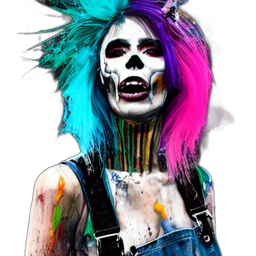 mask, face, cyberpunk, watercolor, concept art, fantasy art, neon lights, colorful transparent PNG cut-out
