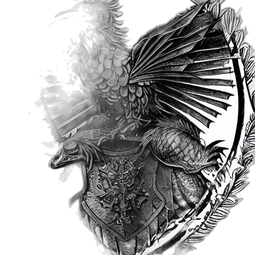 dragon, crown, creature, sword transparent PNG cut-out