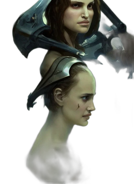 face, mask, crown, robot, concept art, fantasy art, photorealistic, oil painting transparent PNG cut-out