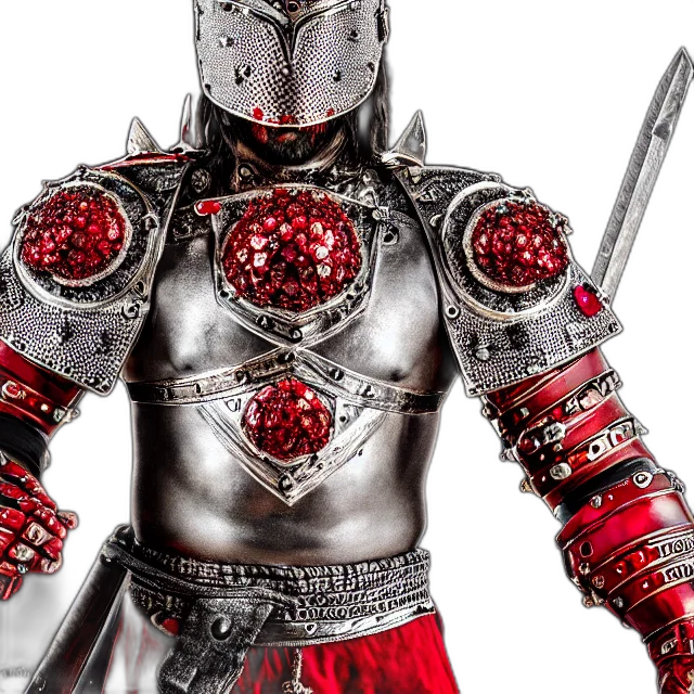 sword, robot, weapon, 3d render, concept art, red, photo, warrior transparent PNG cut-out