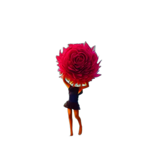 flower, umbrella, crown, hat, pixel art, 3d render, concept art, photorealistic transparent PNG cut-out