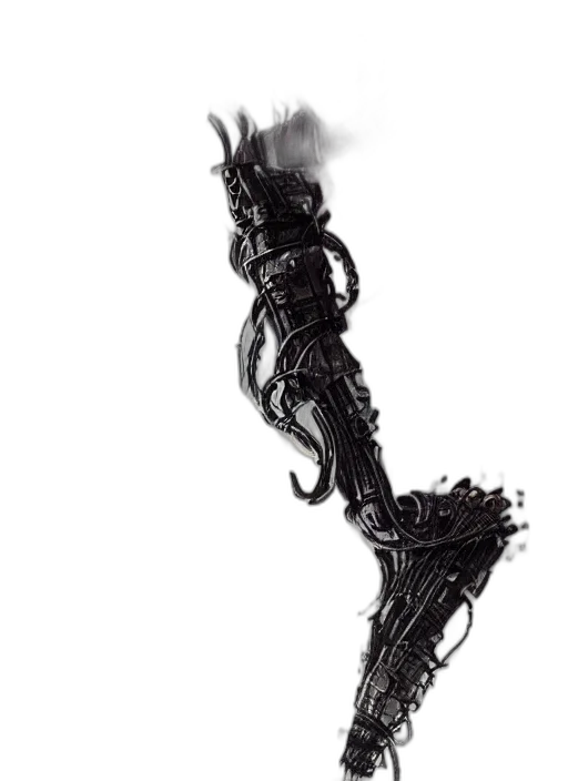 robot, staff, dragon, creature, concept art, fantasy art, comic book art, 3d render transparent PNG cut-out