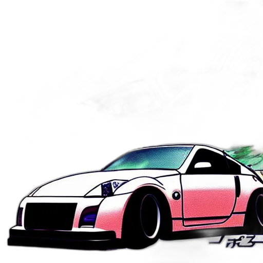 car, watercolor, concept art, anime transparent PNG cut-out