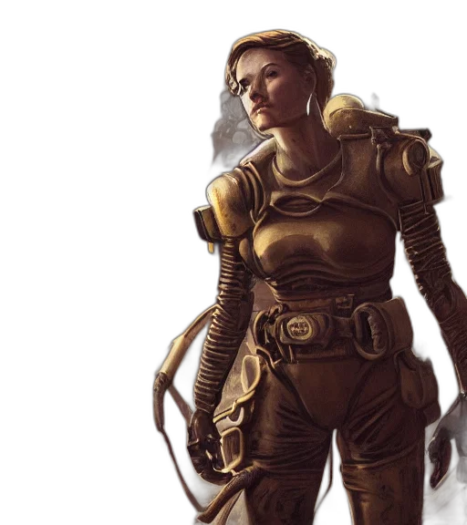 robot, concept art, fantasy art, cyberpunk, comic book art, outer space, golden, earth tones transparent PNG cut-out