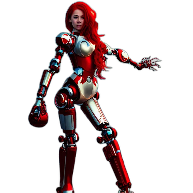 robot, concept art, 3d render, pixel art transparent PNG cut-out