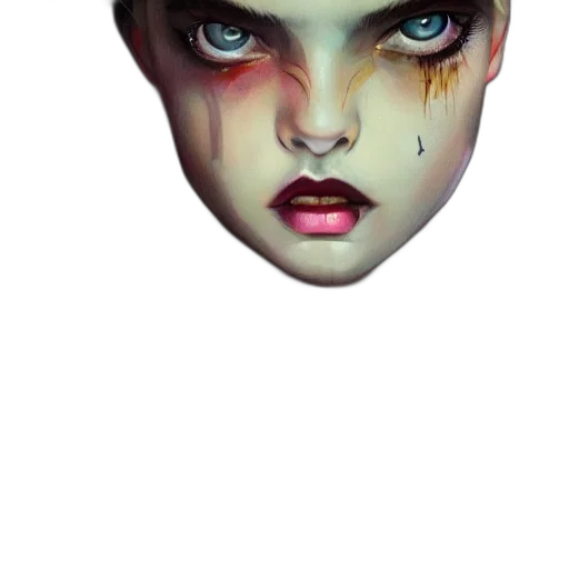 face, mask, creature, fantasy art, watercolor, concept art, pixel art, outer space transparent PNG cut-out