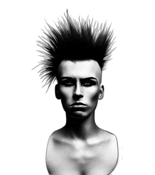 hair, face, creature, photorealistic transparent PNG cut-out