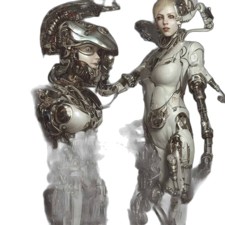 robot, concept art, fantasy art, cyberpunk transparent PNG cut-out