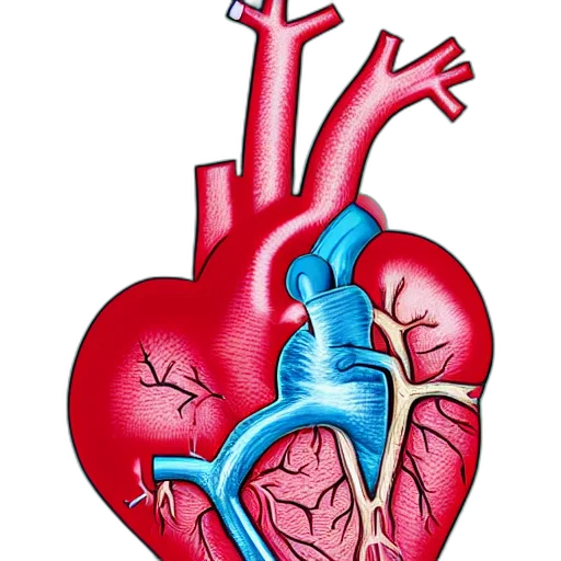 concept art, photorealistic, anatomically, correct, heart, netter transparent PNG cut-out