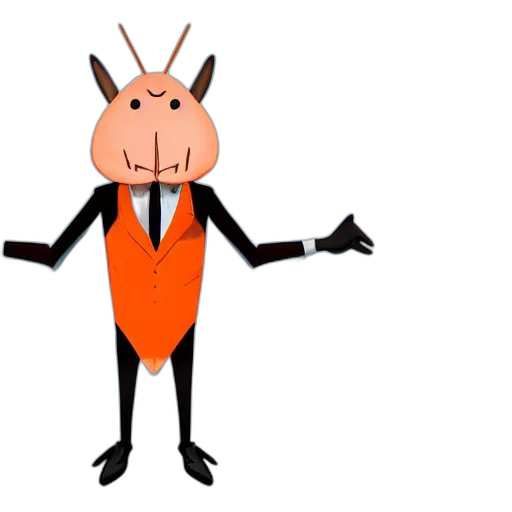 animal, creature, jacket, robot, cartoon, concept art, 3d render, full transparent PNG cut-out