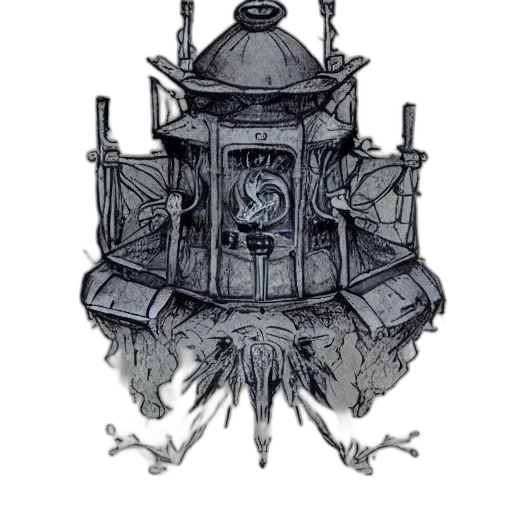 crown, furniture, robot, jewelry, concept art, fantasy art, 3d render, comic book art transparent PNG cut-out