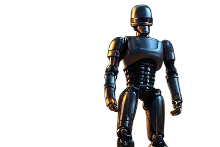 robot, 3d render, concept art, cyberpunk, robocop, fantasy, painting, ultra transparent PNG cut-out