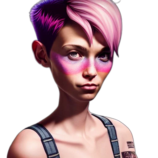 face, staff, cyberpunk, concept art, fantasy art, comic book art, neon, pastel transparent PNG cut-out