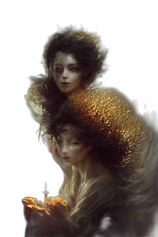 crown, hair, face, creature transparent PNG cut-out