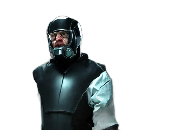 robot, jacket, mask, face transparent PNG cut-out