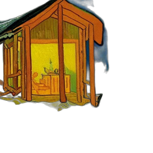 building, furniture, concept art, 3d render, watercolor, photorealistic, forest, night transparent PNG cut-out